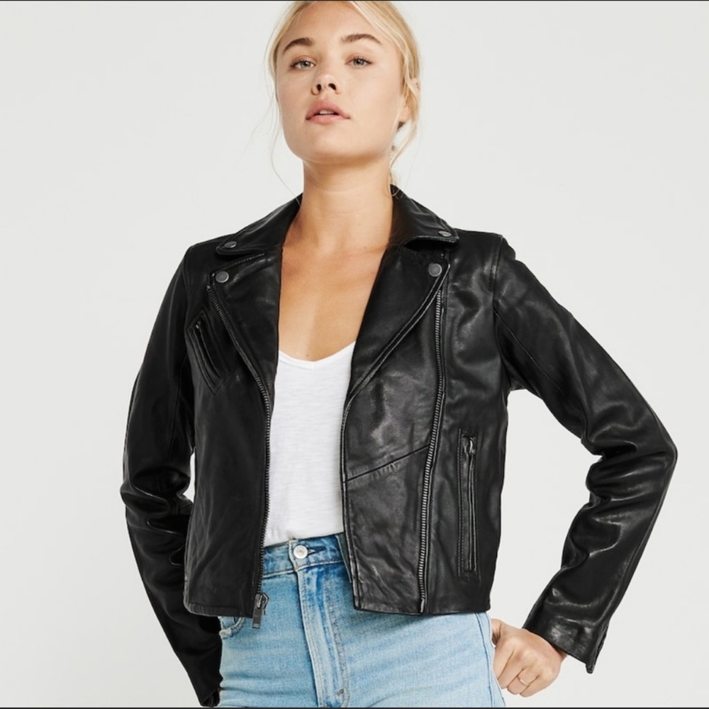 Abercrombie Genuine Leather Moto Jacket